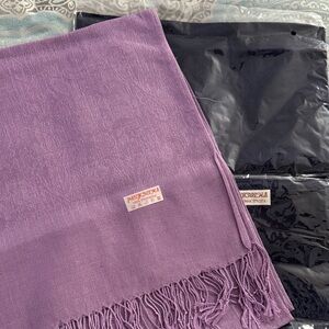 2 for 1. Pashmina Purple Scarf and navy pashmina both can be a nice accessory.